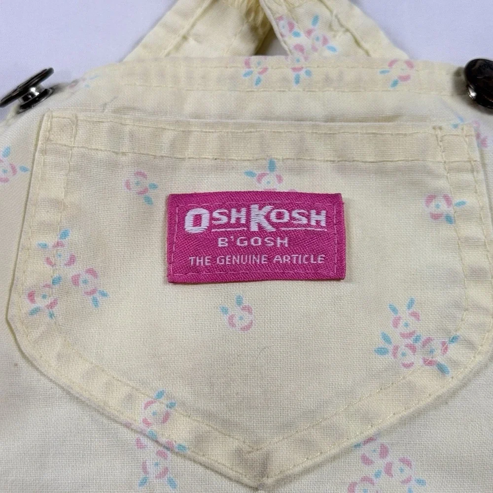 Vintage OshKosh B'Gosh Skirtall Overall Dress 3T Floral USA Matching Set 90s